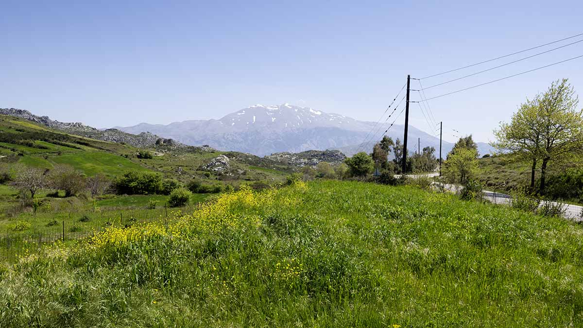 Uitzicht op de hoogvlakte tussen Spili en Gerakari, Kreta, Griekenland
