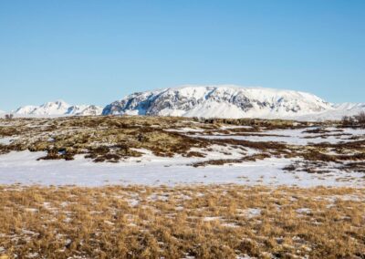 Heuvellandschap IJsland met ijs