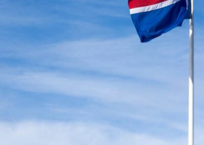 Symbool IJsland Raaf met vlag