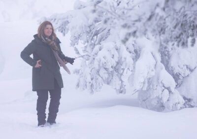 Fotograaf deelnemer in sneeuw