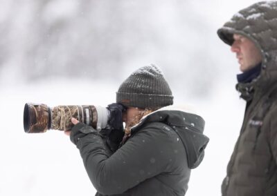 Fotografen deelnemers fotoreis Finland in sneeuw